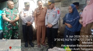 Wujud Kepedulian Polri, Kapolres Aceh Tenggara Salurkan Bantuan Kapolda Aceh kepada Warga Desa Mendabe